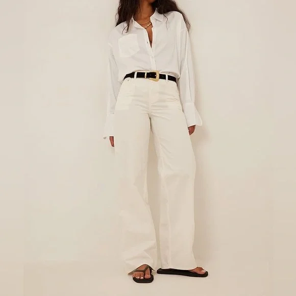 Straight leg Trousers size EU 44 Off White - Picture 5 of 9